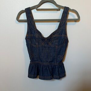 Anthropologie Pilcro soft Denim Peplum Top.  Women’s XXS.